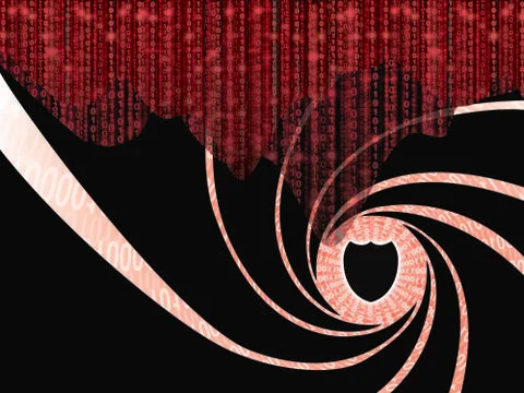 Targeted information security seen through a gun barrel Stock Illustration