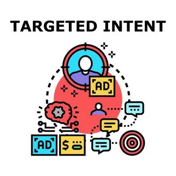 Targeted intent marketing strategy for digital advertising Stock Illustration