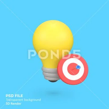 Targeted marketing ideas isolated 3d render icon illustration Modello PSD