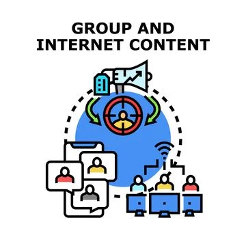 Targeted online content creating user engagement and community Ilustración de archivo