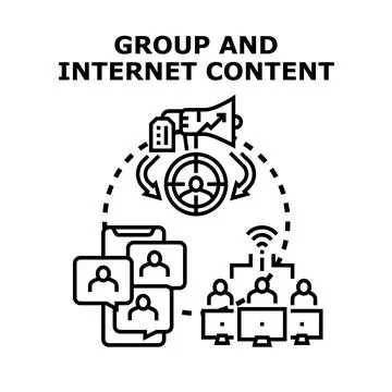 Targeted online content creating user engagement and community Ilustración de archivo