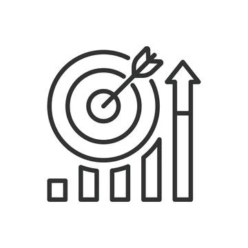 Targeted performance, icon in line design. Targeted performance, performance Stock Illustration