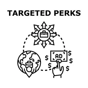 Targeted perks system delivering personalized benefits globally Stock Illustration