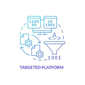 Targeted platform blue gradient concept icon Stockillustratie