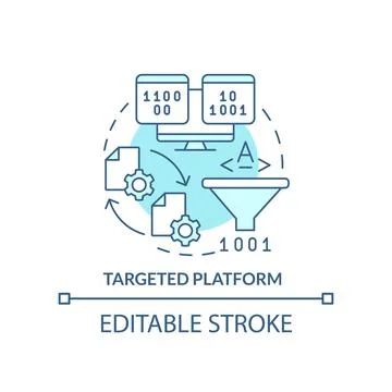 Targeted platform turquoise concept icon イラスト素材