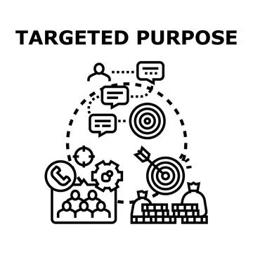 Targeted purpose concept with business aiming for financial success Stock Illustration