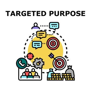 Targeted purpose concept with business aiming for financial success Stock Illustration