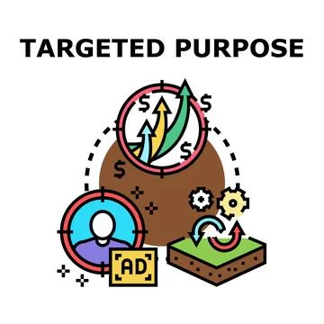 Targeted purpose marketing strategy vector illustration Stock Illustration