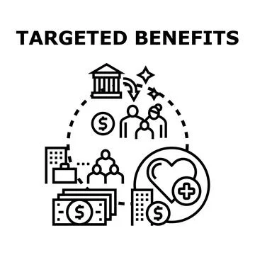 Targeted social benefits program supporting people needs Stock Illustration