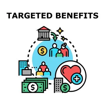 Targeted social benefits program supporting people needs Stock Illustration