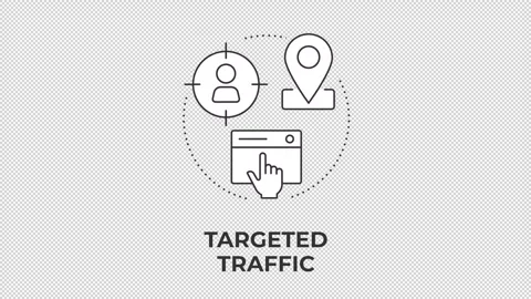 Targeted traffic animated line concept icon Stock Footage 345258762