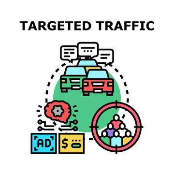 Targeted traffic attracting potential online customers Stock Illustration