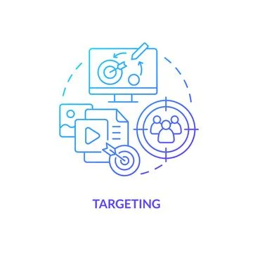 Targeting blue gradient concept icon Stock Illustration
