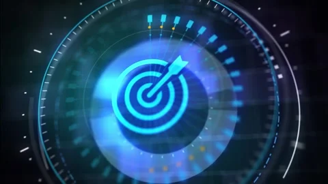 Targeting the business concept. Target board with arrows. Stock Footage 243368137