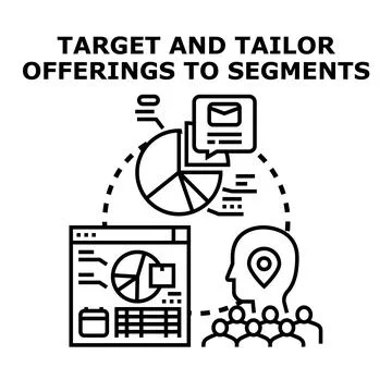 Targeting customer segments and tailoring business offerings Stock Illustration
