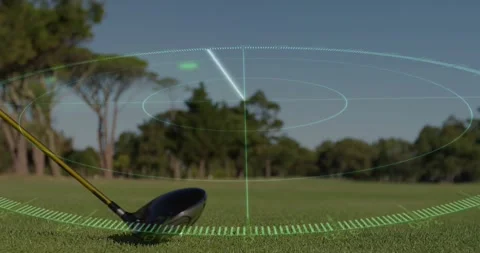 Targeting grid initializing rotating beam scanning golf driver head alignment 動画素材 328642730