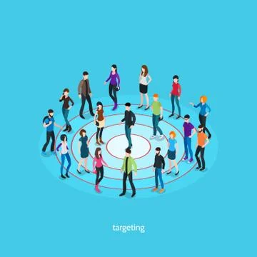 Targeting Isometric Template Illustrazione stock