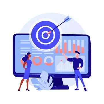 Targeting, result orientation vector concept metaphor. Stock Illustration