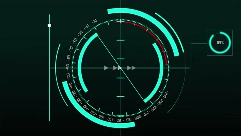 Targeting scope animation with cyan reticle. Targeting scope futuristic num.. Video stock 337022267