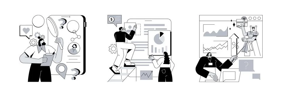 Targeting strategy abstract concept vector illustrations. Stock Illustration