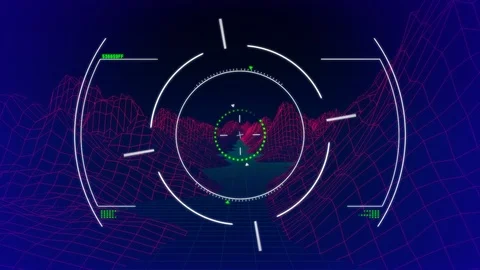 Targeting system moving through mountain... | Stock Video | Pond5