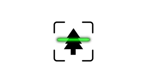 Targeting system scanning christmas tree symbol with green light. Stock Footage 346498600