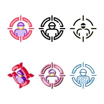 Targeting variants person icon vector outline Stock Illustration