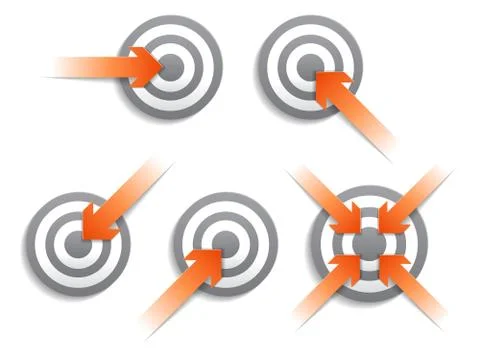 Targets and arrows. Vector illustration. Stock Illustration