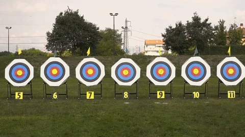 Targets for Archery Competition Video stock 83161373