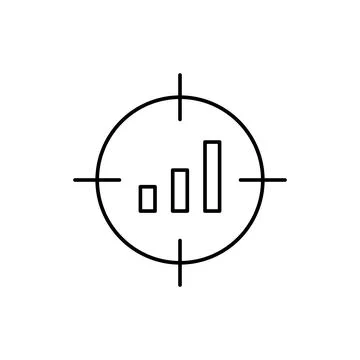 Targets, chart, SEO icon. Simple line, outline vector elements of commerce icons Stock Illustration