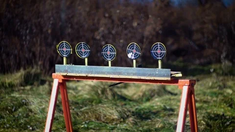 Targets Getting Shot Full Speed - 1080p 120fps Rec709 Stock-Footage 104426293