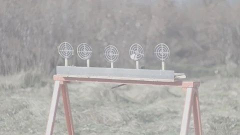 Targets Getting Shot Full Speed - 1080p 120fps Slog3 Stock Footage 104426337