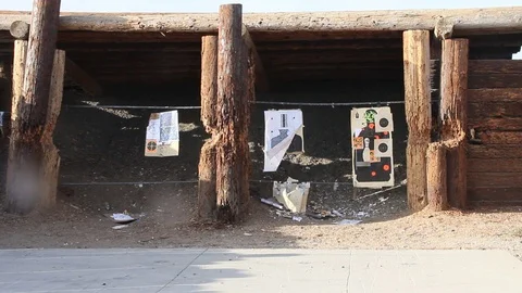 Targets hung up Stock Footage 113909950