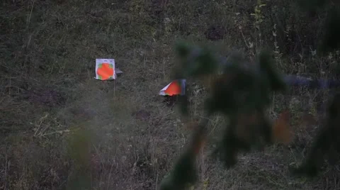 Targets in mountians wildfire hazard Stock Footage 57260581