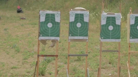 Targets at the shooting range Stock Footage 194795590