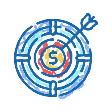 Targets technical sales engineer icon doodle illustration Stock Illustration