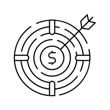 Targets technical sales engineer line icon vector illustration Illustrazione stock