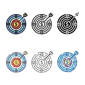 Targets technical sales types engineer color icon vector Stock Illustration