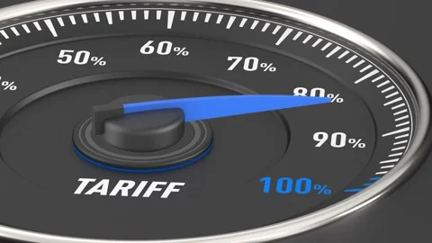 Tariff on car speedometer.  3D illustration Stock Footage 306311777
