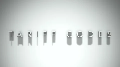 Tariff codes 3D title animation with shadows on a white background Stock Footage 297856332
