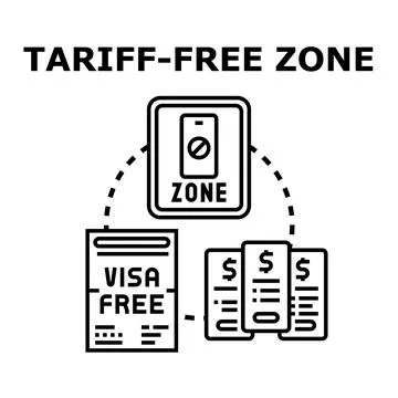 Tariff free zone concept vector icon Stock Illustration