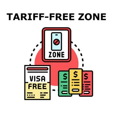 Tariff free zone concept vector icon Stock Illustration