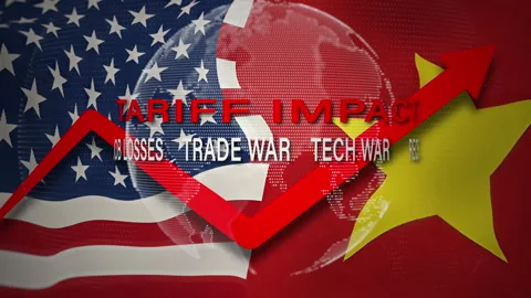 Tariff Impact Between US and Vietnam with Economic Inflation and Job Loss, Stock Footage 327944036
