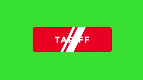Tariff Trade Button Click Motion Graphic on green screen animation (Chroma key) 스톡 동영상 317865779