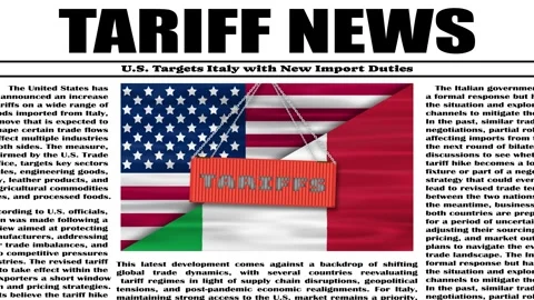 Tariff Trade war between usa and italy concept animation with swinging cont.. Vídeo Stock 314845861