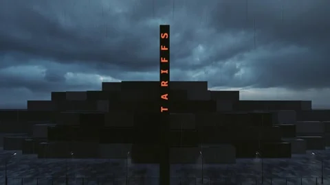 Tariff wall in the shipping dock Видео 305035478