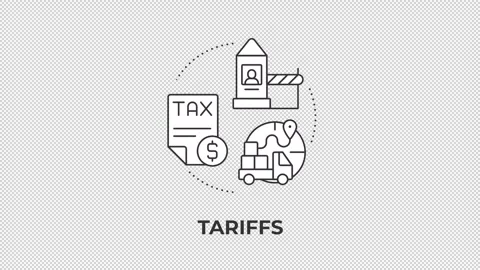 Tariffs animated line concept icon Stock Footage 346715980