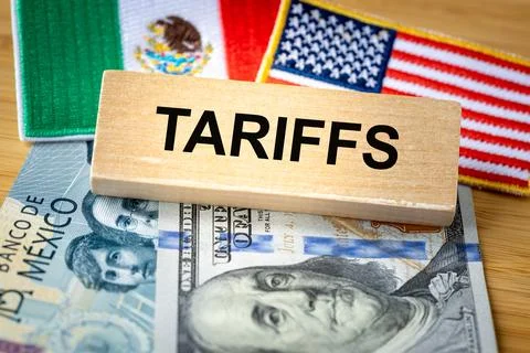 Tariffs between the US and Mexico. The concept of trade between countries Stock Photos