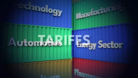 Tariffs Impact on Key Economic Sectors Animation.. 動画素材 306608113