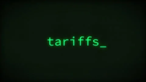 Tariffs, Typing Text, Retro Computer Screen Stock Footage 310678632